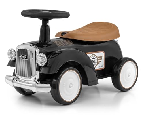 Vintage-Fahrzeug Royce von Milly Mally - Retro Rutschauto mit Hupe, Stauraum und Eva-Rädern für Kinder ab 12 Monaten (Schwarz) von Milly Mally