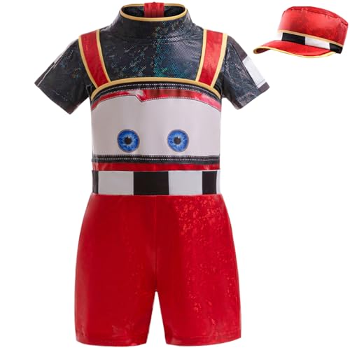 Miltrs Kinder-Rennfahrer-Kostüm, Baby-Jungen, Rennfahrer-Overall mit Autokappe, Halloween-Weihnachtskostüm, Geburtstags-Outfit-Set Miltrs Kinder-Rennfahrer-Kostüm, Baby-Jungen, Rennfahrer-Overall mit Autokappe, Halloween-Weihnachtskostüm, Geburtstags-Outfit-Set von Miltrs