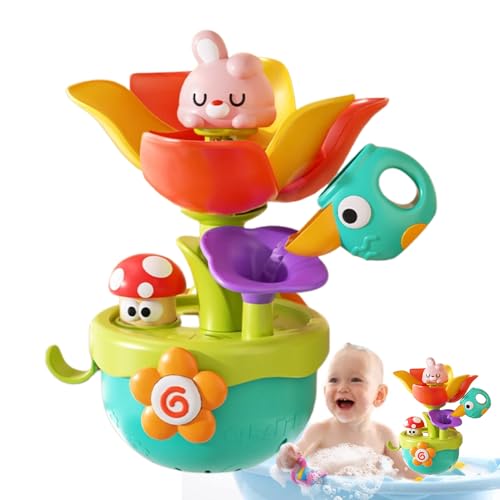 Bath Toys, Flower Water Sprinkler Game, Educational Interactive Toy, Water-Powered Activity, Sensory Engagement for Toddler Party Shower Time Fun, 7.87x7.48x4.72 Inches von Mimoqk