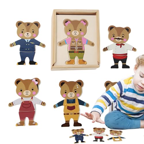 Dress-Up Puzzle Game, Sorting & Matching Jigsaw Puzzle, Wooden Cognitive Toy for Kids, Change Clothes Game for Girls Aged 3+, Fun & Educational Activity Learning Dress-Up Puzzle Game, Sorting & Matching Jigsaw Puzzle, Wooden Cognitive Toy for Kids, Change Clothes Game for Girls Aged 3+, Fun & Educational Activity Learning von Mimoqk