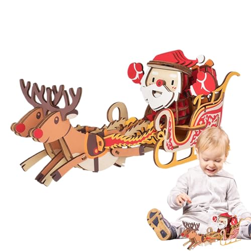 Holzpuzzle aus Elchschlitten des Weihnachtsmanns | Lustiges Puzzleset für die Altersstufen | Weihnachtspuzzle aus | Lernspielzeug mit Schaft, ideal für Weihnachtsdekoration und Aktionen Holzpuzzle aus Elchschlitten des Weihnachtsmanns | Lustiges Puzzleset für die Altersstufen | Weihnachtspuzzle aus | Lernspielzeug mit Schaft, ideal für Weihnachtsdekoration und Aktionen von Mimoqk