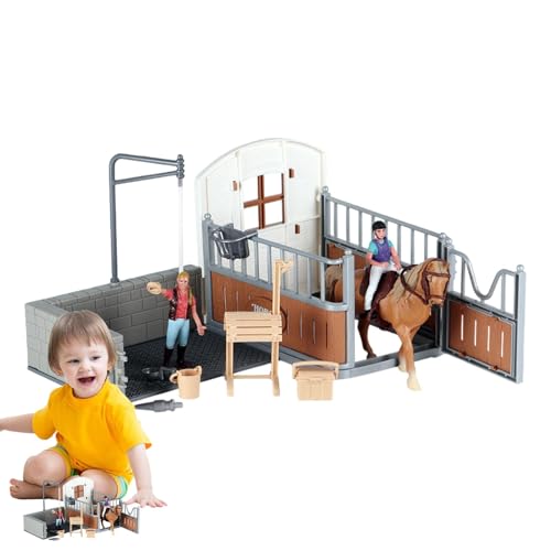 Horse Stable Model, Farm Animal Toy Set, Realistic Fence Playset, Creative Pretend Play, Collectible Figurines for Boys, Girls, Easter, Birthday, Children's Day Horse Stable Model, Farm Animal Toy Set, Realistic Fence Playset, Creative Pretend Play, Collectible Figurines for Boys, Girls, Easter, Birthday, Children's Day von Mimoqk