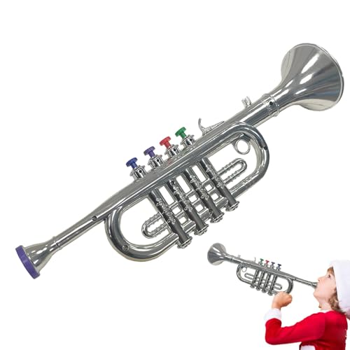 Kids Toy Trumpet, Toddler Wind Instrument, Musical Horn for Children, Colorful 4 Key Design, Rhythm Development, 37x10x9cm Size, ABS , Preschool Music Fun for Kids Toy Trumpet, Toddler Wind Instrument, Musical Horn for Children, Colorful 4 Key Design, Rhythm Development, 37x10x9cm Size, ABS , Preschool Music Fun for von Mimoqk