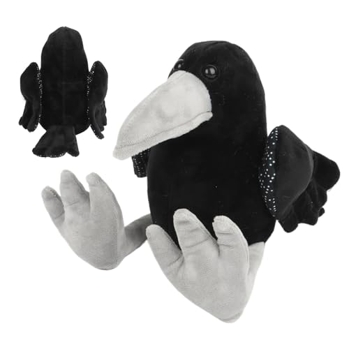 Mimoqk Black Crow Plush Toy, Cuddly Raven Stuffed Animal, Soft & Huggable Plush Doll, Adorable Design, Perfect for Kids, (Small/Medium/Large), Home Décor, Party Favors von Mimoqk
