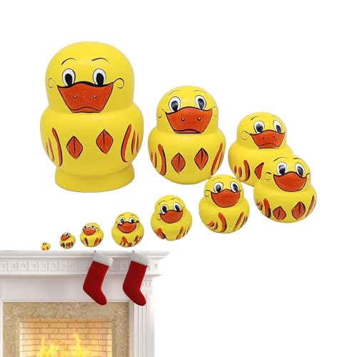 Mimoqk Cute Duck Russian Stacking Dolls, Nesting Dolls, Desktop Ornament, Hand-Painted Design, Unique Decorative Art, 10pcs Set, Perfect for Cabinets, Living Rooms, Bookshelves, Offices Mimoqk Cute Duck Russian Stacking Dolls, Nesting Dolls, Desktop Ornament, Hand-Painted Design, Unique Decorative Art, 10pcs Set, Perfect for Cabinets, Living Rooms, Bookshelves, Offices von Mimoqk