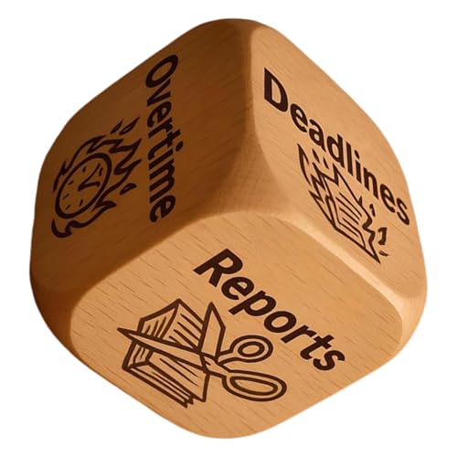 Mimoqk Decision Dice Work,Sechs Freche Sprüche Holz Gag-Geschenk - Bürohumor Würfel | Für Kollegen Freunde Familie Frauen Männer Ihn von Mimoqk