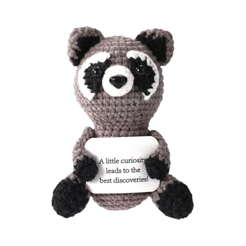 Mimoqk Emotional Support Stuffed Animal, Knitted Racoon, Cute Motivational Companion with Inspirational Card, Home Decor for Bookshelf, Bedside Tisch, Car, 5,91 Zoll Mimoqk Emotional Support Stuffed Animal, Knitted Racoon, Cute Motivational Companion with Inspirational Card, Home Decor for Bookshelf, Bedside Tisch, Car, 5,91 Zoll von Mimoqk