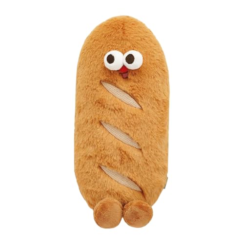 Mimoqk Food Plush Pillow, Soft Bread Stuffed Toy, 25 cm Brown Bread Plush Puppe, Cute & Funny Food-Themed Toy for Living Room, Bedroom & Study Decoration von Mimoqk