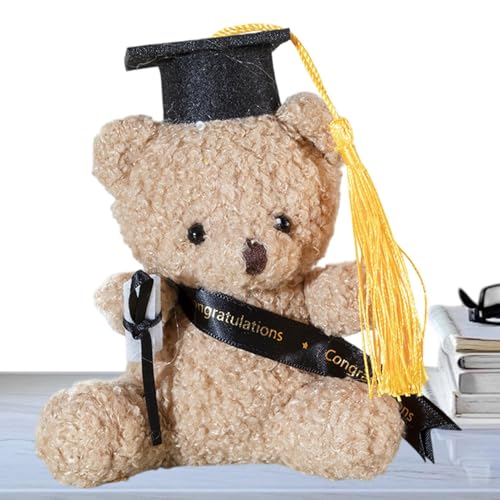 Mimoqk Graduation Bear Stuffed Animal, Bear with Cap and Diploma, Soft and Huggable Toys Material, Easy Display Graduation Plush for Kindergarten, High School, College, 5,11 Zoll von Mimoqk