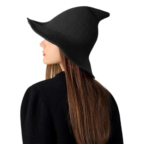 Mimoqk Halloween-Hexenhut, spitz, gestrickt, für Damen – Zubehör für Party und Cosplay für Erwachsene in Shows und Fotografie Mimoqk Halloween-Hexenhut, spitz, gestrickt, für Damen – Zubehör für Party und Cosplay für Erwachsene in Shows und Fotografie von Mimoqk