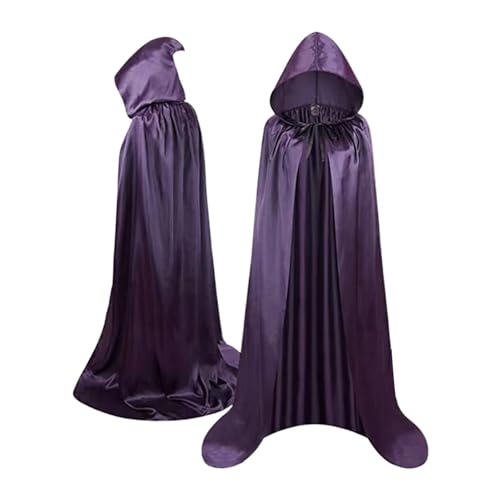 Mimoqk Halloween-Umhang – Halloween-Umhang 150 cm Kostüm Umhang mit Kapuze – atmungsaktives Cosplay-Kostüm für Partys Mädchen Kostümbegeisterte von Mimoqk