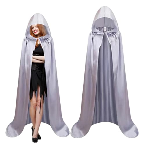 Mimoqk Halloween-Umhang | Unisex-Halloween-Umhang mit Kapuze, 150 cm | Cosplay-Kostüme für Verkleidung und Rollenspiel für Erwachsene, Zauberer, drinnen und draußen von Mimoqk