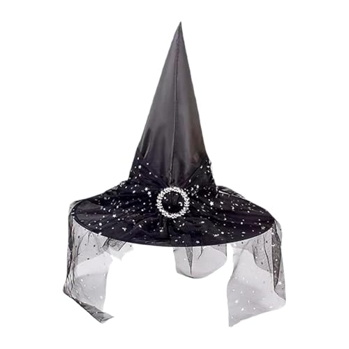 Mimoqk Hexenhüte Für Damen | Spitzen Hexenhut Damen Kostümzubehör | Originelle Accessoires Für Kostümparty Maskerade Dekoration Gartenfest Balkon Innen- Und Außenbereich von Mimoqk