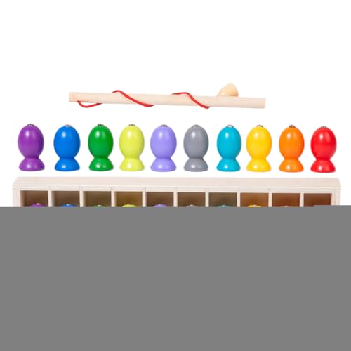 Mimoqk Magnetisches Angelspielzeug für Kinder - Farbzuordnungsspiel,Lernspielzeug Aus Holz Mit Paarungsfunktion Für Kinder Schule Reise Weihnachtsfeier Ostergeschenk von Mimoqk