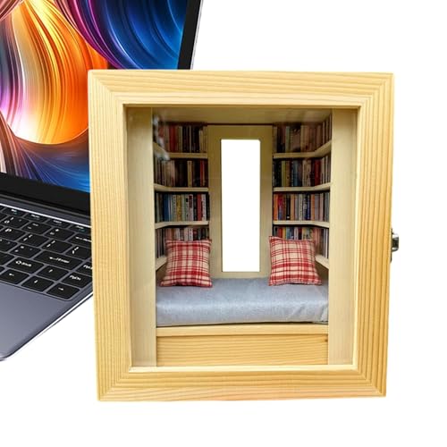 Mimoqk Miniatur Book Nook Kit, Vintage Library Book Nook, Wooden Book Nook, Miniature Book Decor, Book Nook Kit, Library Book Nook, Wooden Miniature Nook, Book Nook for Bedroom Kids Room Mimoqk Miniatur Book Nook Kit, Vintage Library Book Nook, Wooden Book Nook, Miniature Book Decor, Book Nook Kit, Library Book Nook, Wooden Miniature Nook, Book Nook for Bedroom Kids Room von Mimoqk