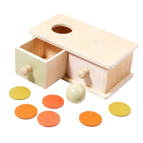 Mimoqk Object Permanence Baby Toy, Early Learning Puzzle, Colorful Shape Sorting Drawer, Interactive Educational Activity, Durable Safe Design (1 Set), for, Preschool von Mimoqk