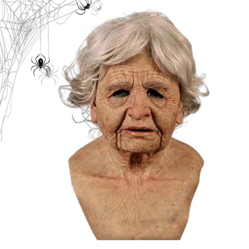 Mimoqk Realistische Altenmaske Gesichtsmaske,Halloween Latexmaske für Herren Erwachsene - Helm mit verstellbarem Sitz Gruseliges Kostümzubehör für Karneval Cosplay Party Maskerade Weihnachten Mimoqk Realistische Altenmaske Gesichtsmaske,Halloween Latexmaske für Herren Erwachsene - Helm mit verstellbarem Sitz Gruseliges Kostümzubehör für Karneval Cosplay Party Maskerade Weihnachten von Mimoqk