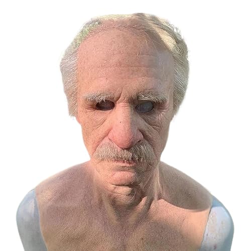 Mimoqk Realistische Maske | Greisen Horror Maske mit Weißen Haaren - Verkleidungszubehör Mit Weißen Haaren Und Bart Für Feste Cosplay Bühnenauftritte Familienfeiern Theaterdarbietungen Mimoqk Realistische Maske | Greisen Horror Maske mit Weißen Haaren - Verkleidungszubehör Mit Weißen Haaren Und Bart Für Feste Cosplay Bühnenauftritte Familienfeiern Theaterdarbietungen von Mimoqk