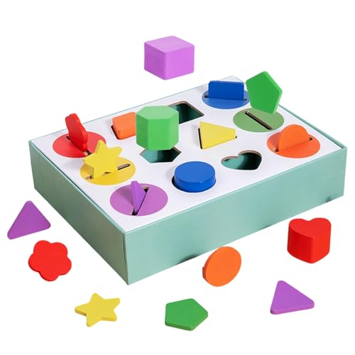 Mimoqk Shape Sorter Toy, Color & Shape Matching Game, 8.66x1.89x6.73 inches Wooden Educational Toy, Develop Fine Motor Skills, Preschool Early Learning for Birthday, Easter and Christmas Mimoqk Shape Sorter Toy, Color & Shape Matching Game, 8.66x1.89x6.73 inches Wooden Educational Toy, Develop Fine Motor Skills, Preschool Early Learning for Birthday, Easter and Christmas von Mimoqk