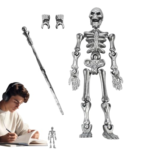 Mimoqk Skeleton Action Figure, Movable Joints Full Body Assembly Model, Flexible Poses, Ideal for Desk and Bookshelf Display, Halloween Decor and Craft Decoration von Mimoqk