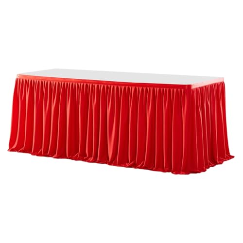 Mimoqk Stoff-Tischrock, 1,8 m, Rot, Weihnachtsdekoration, für drinnen und draußen, Babyparty, Event, Geburtstag, Hochzeit, Geschlechtsoffenbarung, Party Mimoqk Stoff-Tischrock, 1,8 m, Rot, Weihnachtsdekoration, für drinnen und draußen, Babyparty, Event, Geburtstag, Hochzeit, Geschlechtsoffenbarung, Party von Mimoqk