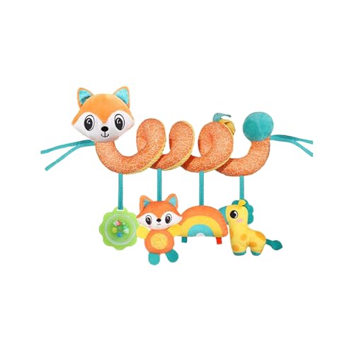 Mimoqk Stroller Toys, Baby Car Seat Rattles, Plush Developmental Accessories, 11.81x9.84x2.36 Inches, Elephant, Fox & Dinosaur Patterns, for Crib, Bassinet & Play Gym von Mimoqk