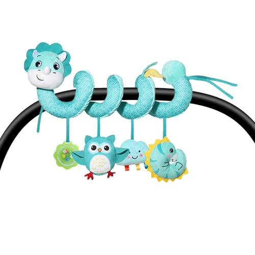 Mimoqk Stroller Toys, Baby Car Seat Rattles, Plush Developmental Accessories, 11.81x9.84x2.36 Inches, Elephant, Fox & Dinosaur Patterns, for Crib, Bassinet & Play Gym von Mimoqk