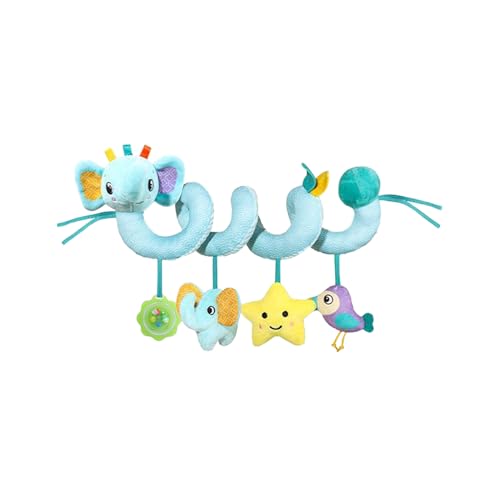 Mimoqk Stroller Toys, Baby Car Seat Rattles, Plush Developmental Accessories, 11.81x9.84x2.36 Inches, Elephant, Fox & Dinosaur Patterns, for Crib, Bassinet & Play Gym von Mimoqk