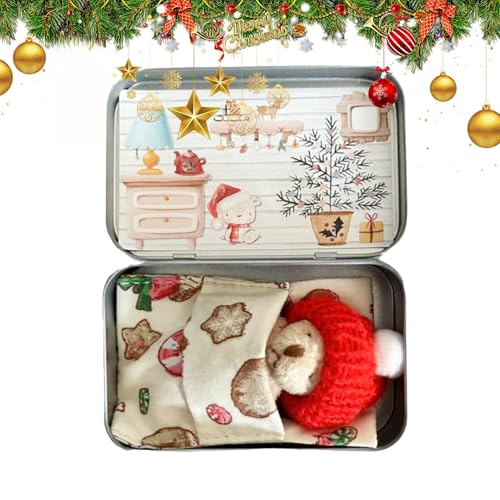 Mimoqk Taschenbär, Kleine Taschenbär-,Kleine Tierpuppen-Plüschtiere | Taschenbär-skarten-Set, Weihnachtsbox-Bär-Plüschpuppe, weiche Stoffpuppen-Plüschtiere für Kinder von Mimoqk