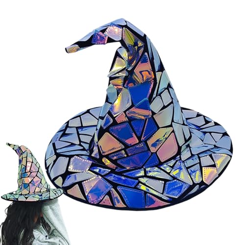 Mimoqk Witch Hat Cosplay, Holiday Cosplay Hat, New Year Punk Hat, Pointed Costume Hat, Stylish Witch Hat, Photo Booth Props Hat, New Year Punk Hat Stylish Pointed Witch for Holiday Masquerade von Mimoqk
