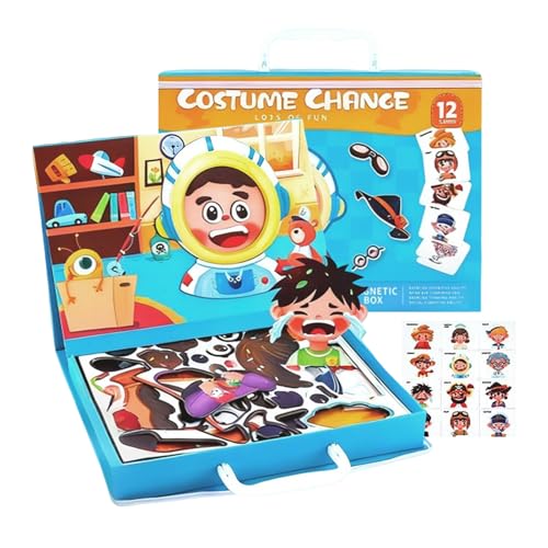 Mimoqkmagnetisches Puzzle, interaktives doppelseitiges Dress-up-Spiel für Kinder Teenager, EIN engagiertes Gesicht, täuschen von Mimoqk
