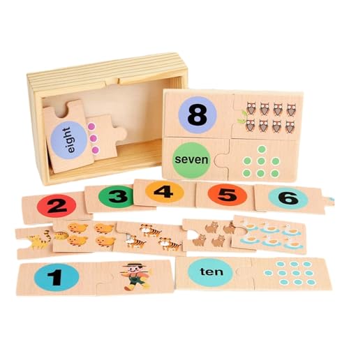 Number Puzzles Children 1 3, Portable Educational Wooden Number Toys, Interactive Learning Games, Kindergarten Classroom Activity, Fun Preschool Toy for Early Development von Mimoqk