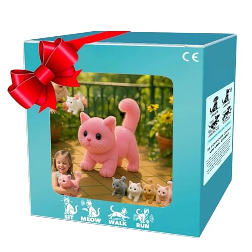 Plüschspielzeug - Miows spazieren Cat Toys für Kinder Mädchen Erwachsene, interaktive, die Sich mit Pet Simulation Playtime Spaß beschäftigen, Stoffkatze für Zuhause, Frauen, Kinder, 4,72 x 3, Plüschspielzeug - Miows spazieren Cat Toys für Kinder Mädchen Erwachsene, interaktive, die Sich mit Pet Simulation Playtime Spaß beschäftigen, Stoffkatze für Zuhause, Frauen, Kinder, 4,72 x 3, von Mimoqk