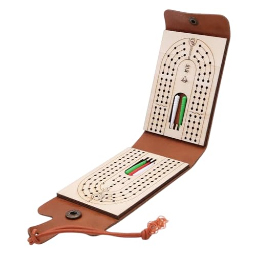 Portable Cribbage Board, Card Game Travel Set, Compact Classic Wooden Tabletop Entertainment with Peg Storage, Family Activity for Adults and Kids Indoors von Mimoqk