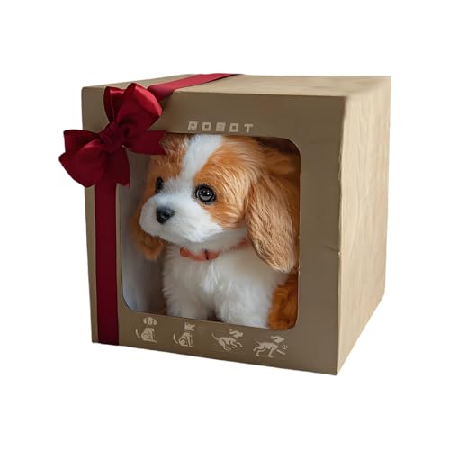 Robotic Dog, Plush Toy, Interactive Barking Walking Tail-Wagging Pet, Soft Animal Companion Gift Idea, Puppy Toy for Kids Classroom Home Learning Play, Multicolor, 5.12x3.94 Inches von Mimoqk