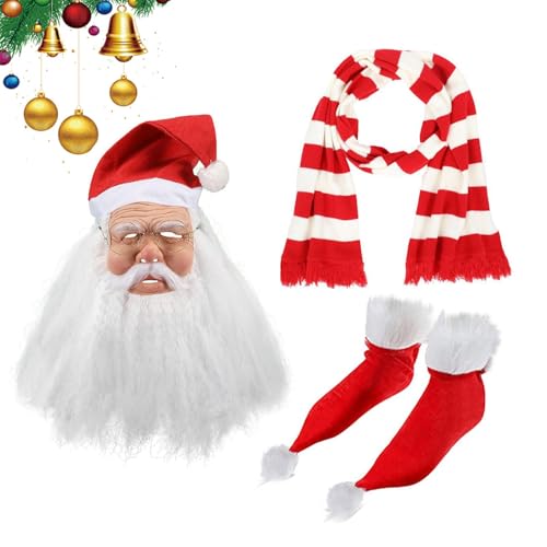 Santa Face Cover | Christmas Full Face Maske mit Beard and Red Hat Design | Perfektes Urlaubskostüm-Set für Cosplay und Stage Performances, Holiday Theatrical Performance Santa Face Cover | Christmas Full Face Maske mit Beard and Red Hat Design | Perfektes Urlaubskostüm-Set für Cosplay und Stage Performances, Holiday Theatrical Performance von Mimoqk
