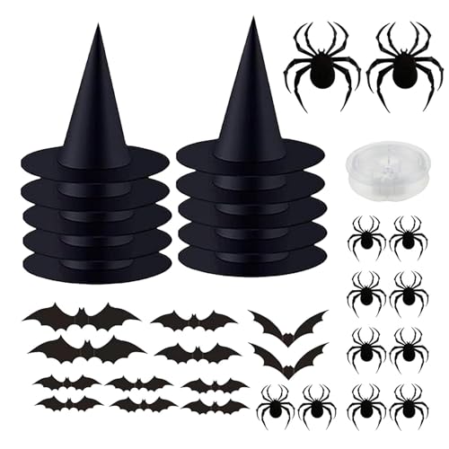 Schwarze Halloween-Hüte | Witches hats 164ft cord | Halloween Witch hat Dekorationen | Hangable Witch Kostüm Zubehör Halloween Kostüm Witch hat Dekoration für Halloween Home Decor Schwarze Halloween-Hüte | Witches hats 164ft cord | Halloween Witch hat Dekorationen | Hangable Witch Kostüm Zubehör Halloween Kostüm Witch hat Dekoration für Halloween Home Decor von Mimoqk