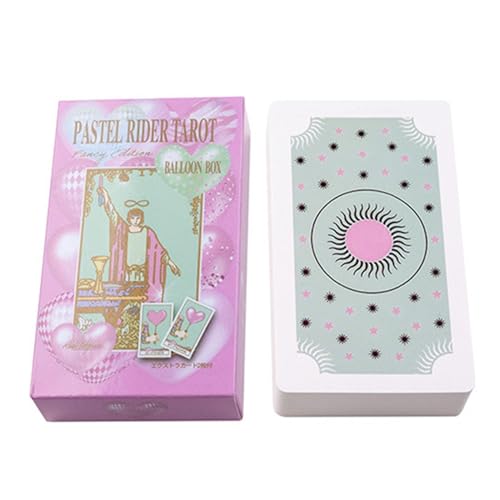 Tarotkarten - Pastell Rider Bord Spiel für spirituelle Wahrsagung, Standard 78 Karten Set mit Anleitung, Orakel Deck für , Party, Spielen, Unterhaltung, Hexengeschenk, Anfänger, Sammler von Mimoqk
