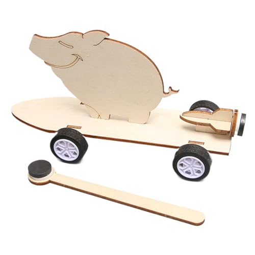Wood Building Kits, Children Wooden Assembly Car Model, Magnetic Connection for Easy Construction, Educational Toy for Kids, Science Experiment and Home Desk Decoration von Mimoqk