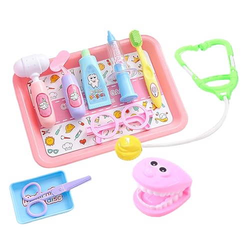Zahnarzt-Spielset, 20 x 32 cm, behauptet, dass Zahnarzt Set für Sicherheit und Komfort mit interaktivem Design, pädagogische Rollenspielaktivität, reaktionsschnell für und Mädchen von Mimoqk