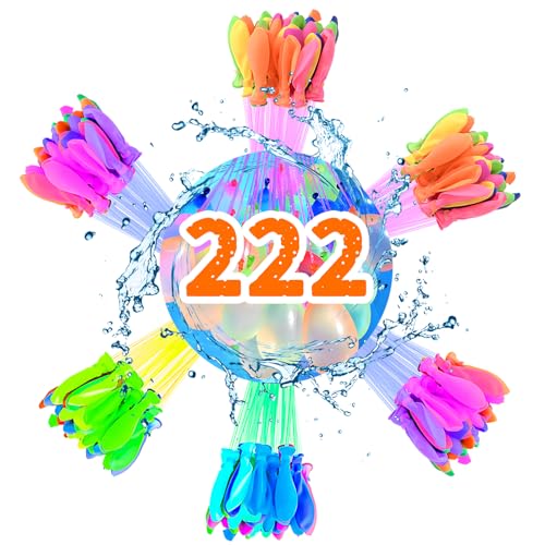222 Stück Wasserbombens, Wasserbombens Selbstschließend,mit Wasserhahn Anschluss,60 Sekunden Schnellfüller,Bunt Wasserballons,Wasserbomben Luftballons,für Strände,Poolparty,Sommerspielzeug für Kinder von MinXin