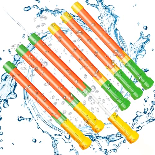 6Pcs Wasserpistolen für Kinder, Wasserkanone mit Wassertank, Wasserpistole Spielzeug, Spritzpistole mit Groß Reichweite, Super Wasserblaster, Wasserspritzpistole für Strand, Garten und Freizeit 6Pcs Wasserpistolen für Kinder, Wasserkanone mit Wassertank, Wasserpistole Spielzeug, Spritzpistole mit Groß Reichweite, Super Wasserblaster, Wasserspritzpistole für Strand, Garten und Freizeit von MinXin