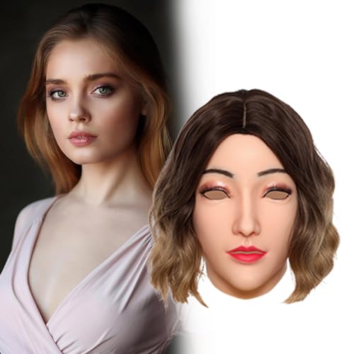 Minaky Alice Silikon Mask Realistische Weibliche Masken Halloween Ostern Weihnachtsmasken Gesicht Cosplay Männlich zu Weiblich für Crossdresser Transgender Minaky Alice Silikon Mask Realistische Weibliche Masken Halloween Ostern Weihnachtsmasken Gesicht Cosplay Männlich zu Weiblich für Crossdresser Transgender von Minaky