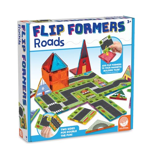 MindWare Flip Formers: Roads – Verwandeln Sie Ihre vorhandenen magnetischen Bausteine mit diesen Folienfliesenaufsätzen von MindWare