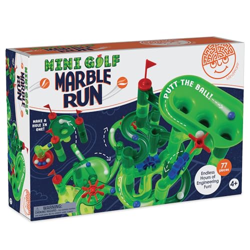 MindWare Kugelbahn Minigolf, Bauspielzeug für Kinder im Alter von 4–8 Jahren, einzigartige Wendung auf klassischer Kugelbahn für Kinder im Alter von 4–8 Jahren, Marmor-Labyrinth enthält 75 von MindWare
