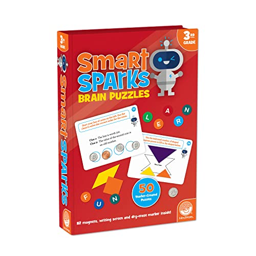 MindWare Smart Sparks Brainy Puzzles – Klasse 3 – Logik- und Denkpuzzle für Kinder ab 8 Jahren von MindWare
