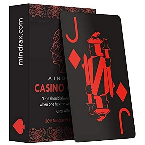 Mindrax ® Spielkarten | Wasserfeste Plastik Karten | Profi Poker Texas-Holdem Skat | Geschenk Mitbringsel für Gastgeber von Mindrax