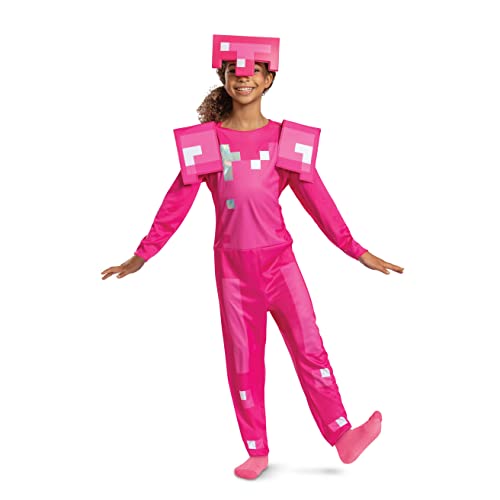 Disguise 124809K-15L Pink Armor Klassischer Jumpsuit, Minecraft-Kostüm und Zubehör, 7–8 Jahre von Minecraft