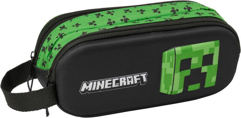 Minecraft 3D Doppel-Federmäppchen, Schwarz/Grün von Minecraft