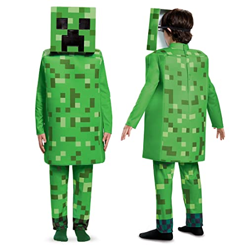 Disguise Offizielles Minecraft Kostüm Kinder Jungen Deluxe Creeper Kostüm Karneval Kostüm Minecraft Faschingskostüme Kinder L von Disguise